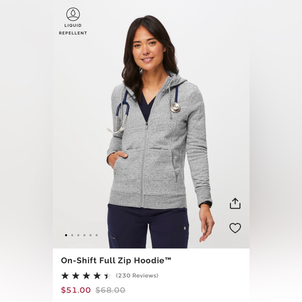 FIGS on shift zip up hoodie